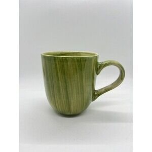 Citrus Grove Coffee Mug Tea Cup Hand Painted Green Ceramic Swirl